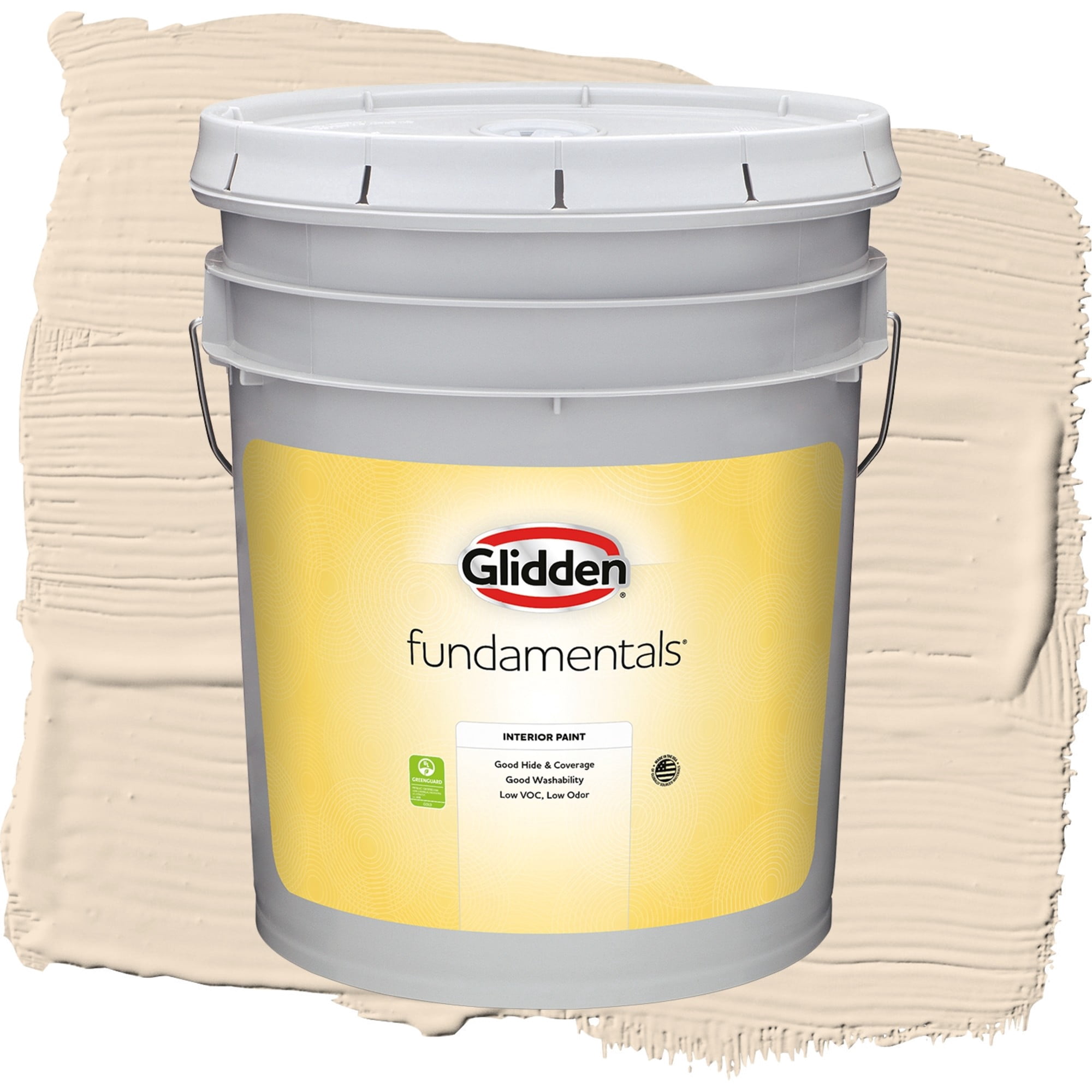 Glidden Fundamentals Oatmeal Cookie / Beige, Semi-Gloss Interior Paint, 5 Gallon