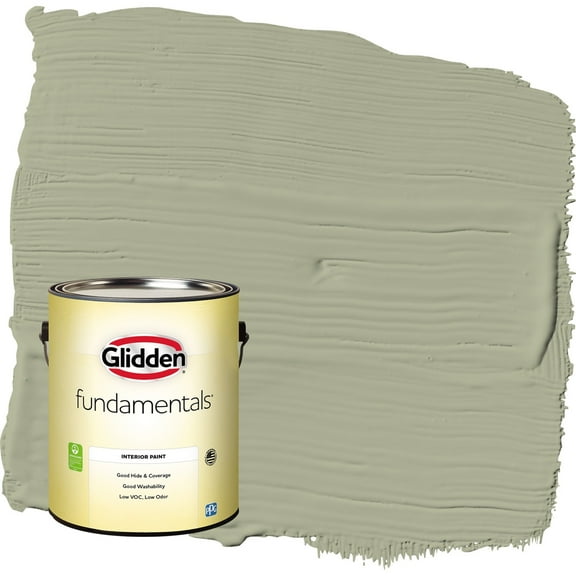 Glidden Fundamentals Olive Sprig / Green Eggshell Interior Paint, 1 Gallon