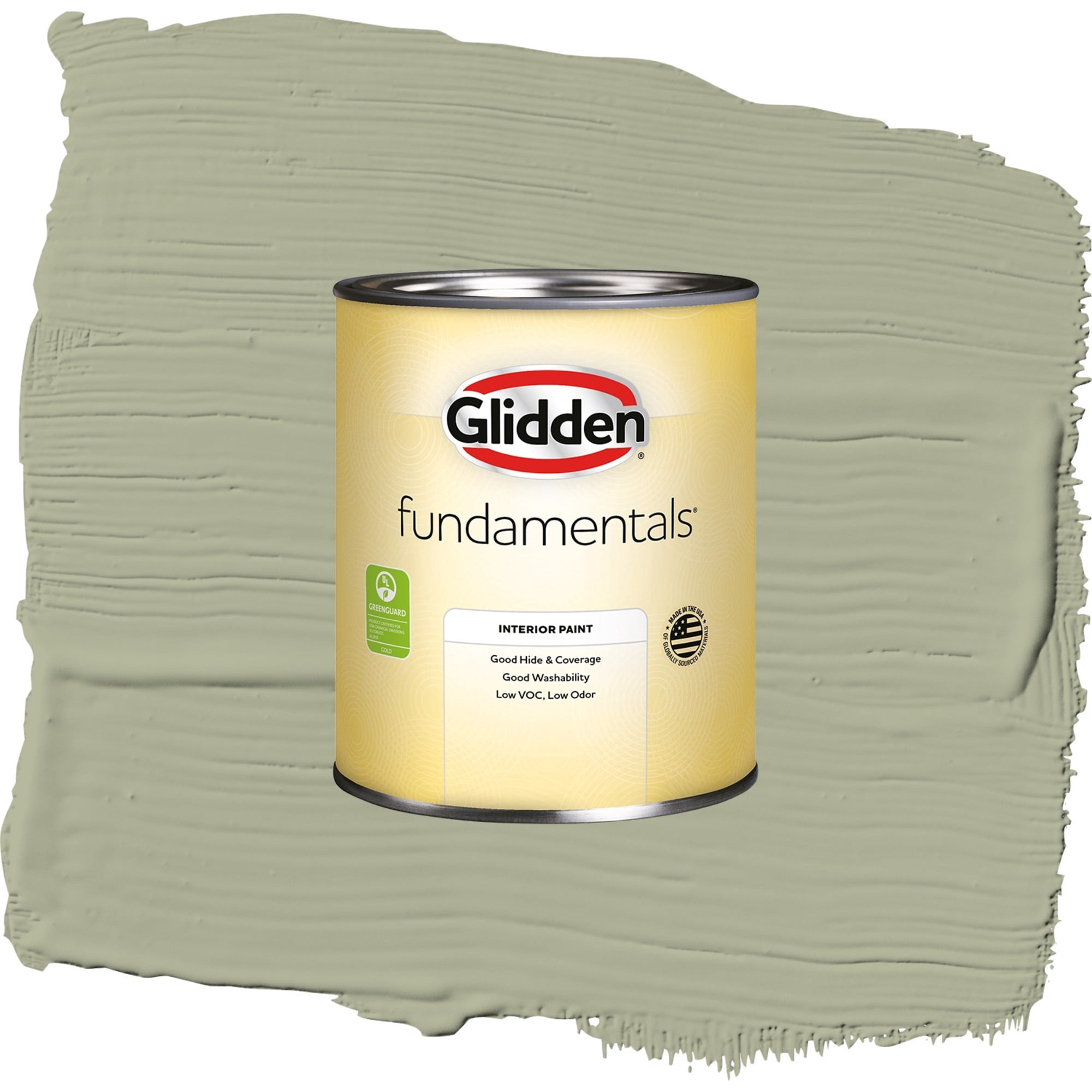 Glidden Fundamentals Olive Sprig Flat Interior Paint and Primer, 1 Quart