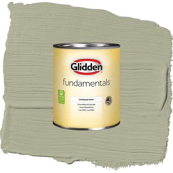 Glidden Fundamentals Olive Sprig / Green, Flat Interior Paint, 1 Quart