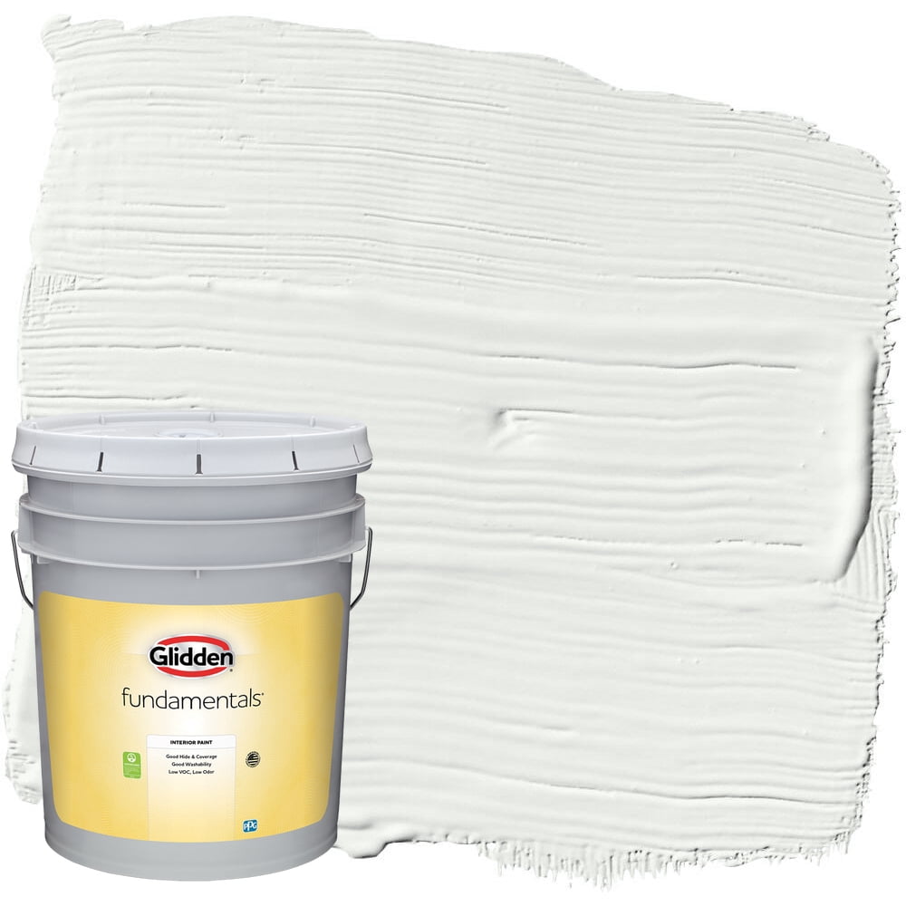 Glidden Fundamentals Pacific Pearl / Off-White Semi-Gloss Interior Paint, 5 Gallon