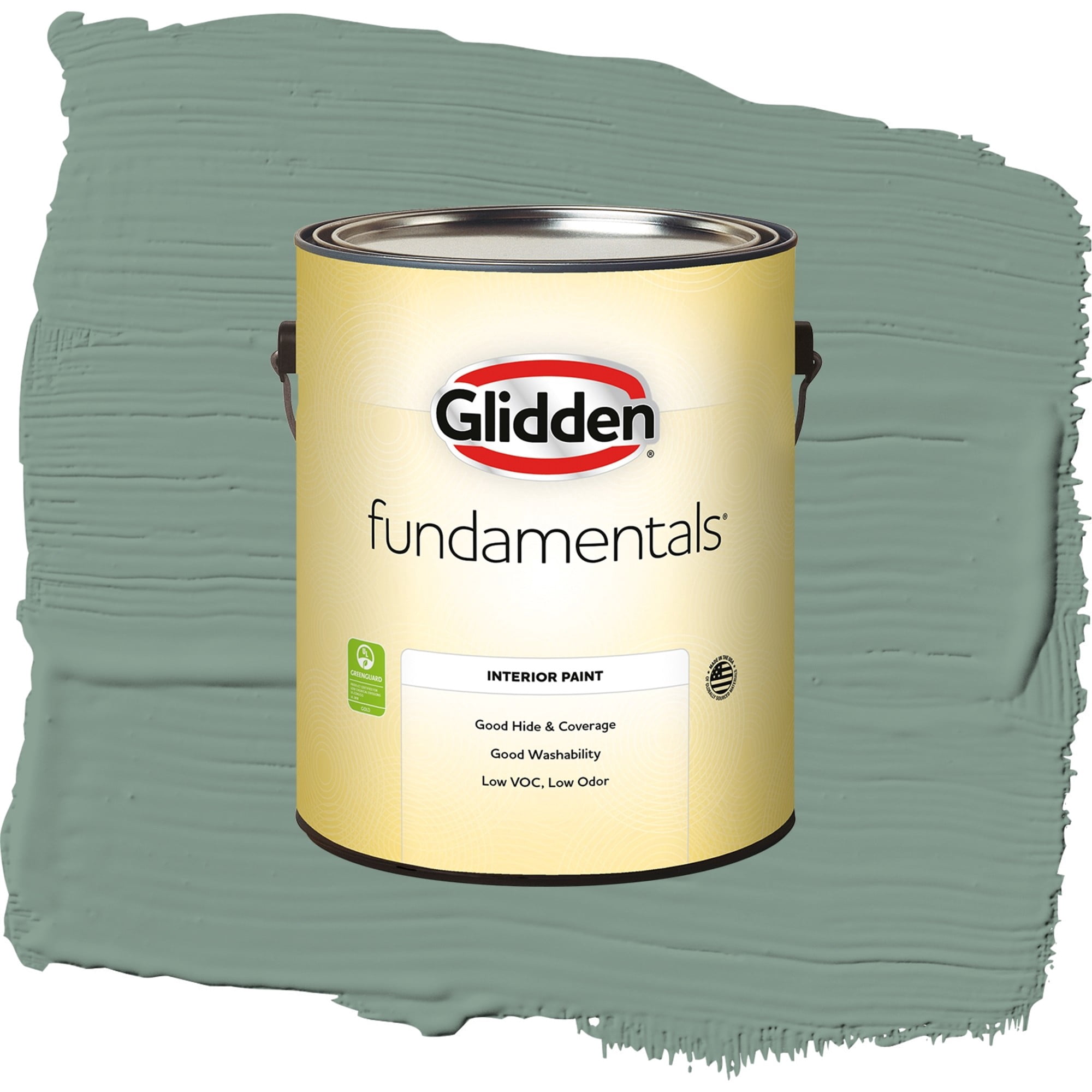 Glidden Fundamentals Paradise Found / Green, Semi-Gloss Interior Paint, 1 Gallon
