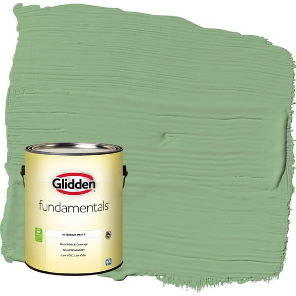 Glidden Fundamentals Pear Cactus / Green Eggshell Interior Paint, 1 Gallon
