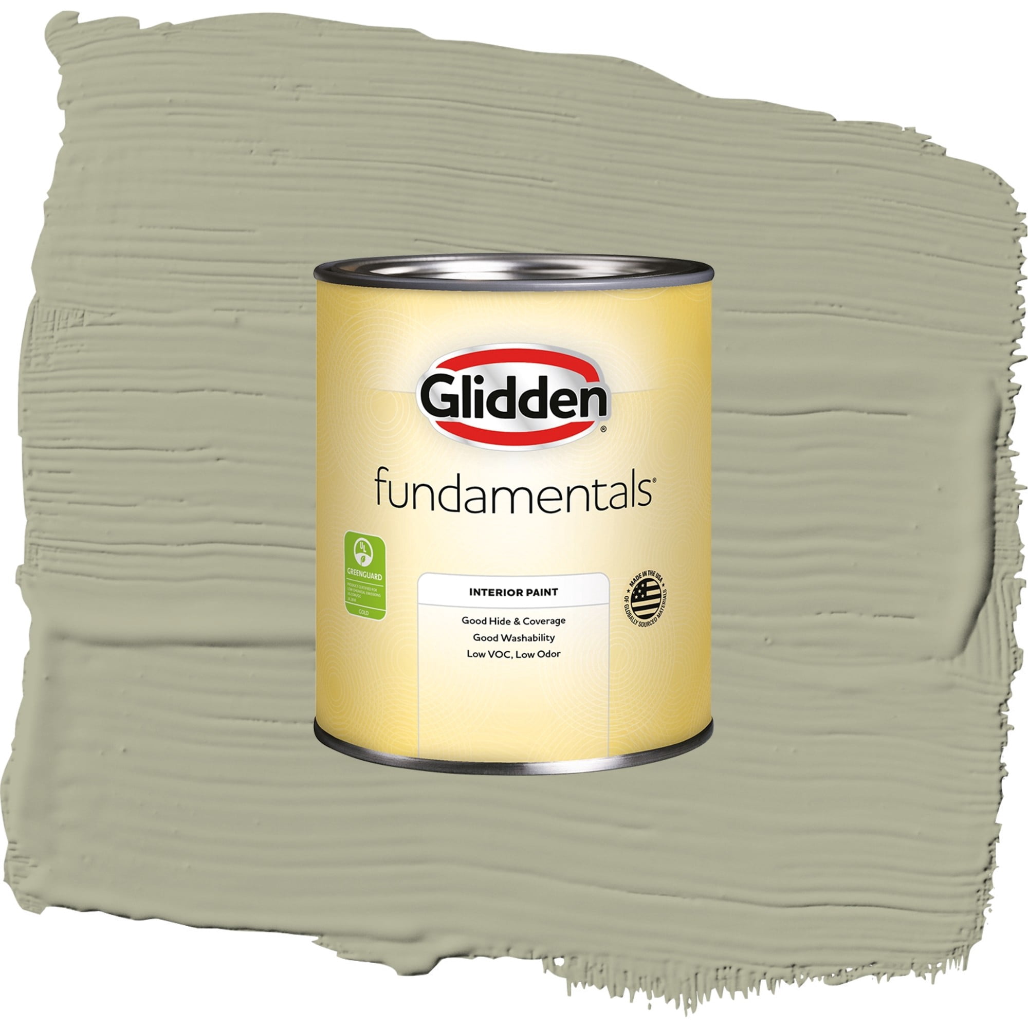 Glidden Fundamentals Photo Gray / Green, Semi-Gloss Interior Paint, 1 Quart