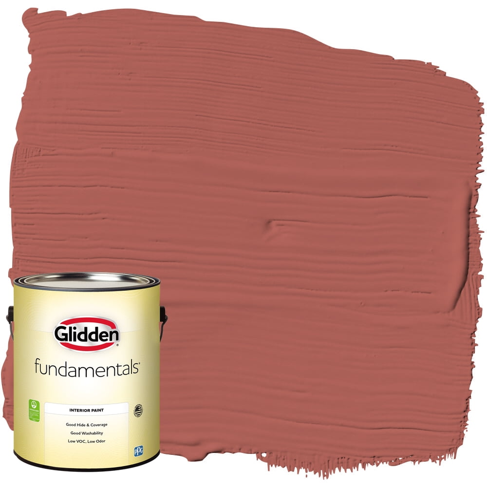 Glidden Fundamentals Interior Paint Pizza Pie / Red, Eggshell, 1 Gallon