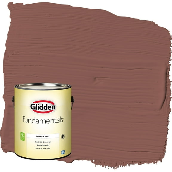 Glidden Fundamentals Raspberry Truffle / Red Eggshell Interior Paint, 1 Gallon
