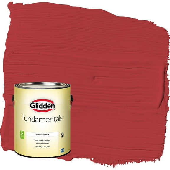 Glidden Fundamentals Red Gumball / Red Eggshell Interior Paint, 1 Gallon