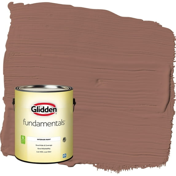 Glidden Fundamentals Safari Brown / Brown Semi-Gloss Interior Paint, 1 Gallon