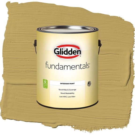 Glidden Fundamentals Shutter Bug / Yellow, Flat Interior Paint, 1 Gallon
