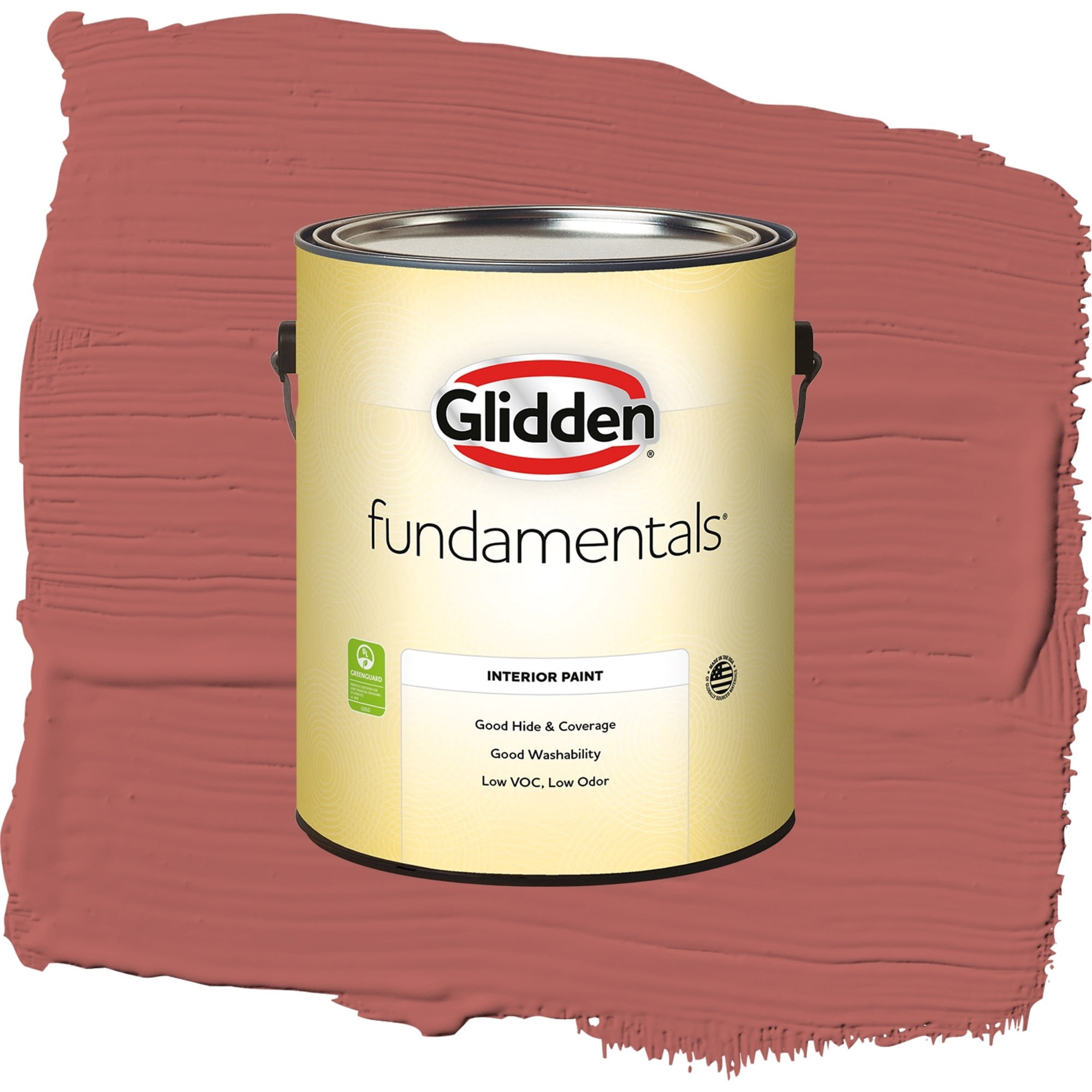 Glidden Fundamentals Sienna Red / Red, Flat Interior Paint, 1 Gallon