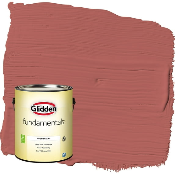 Glidden Fundamentals Sienna Red / Red Semi-Gloss Interior Paint, 1 Gallon