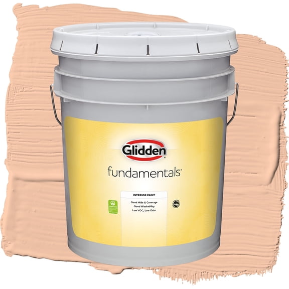 Glidden Fundamentals Siesta / Orange, Semi-Gloss Interior Paint, 5 Gallon