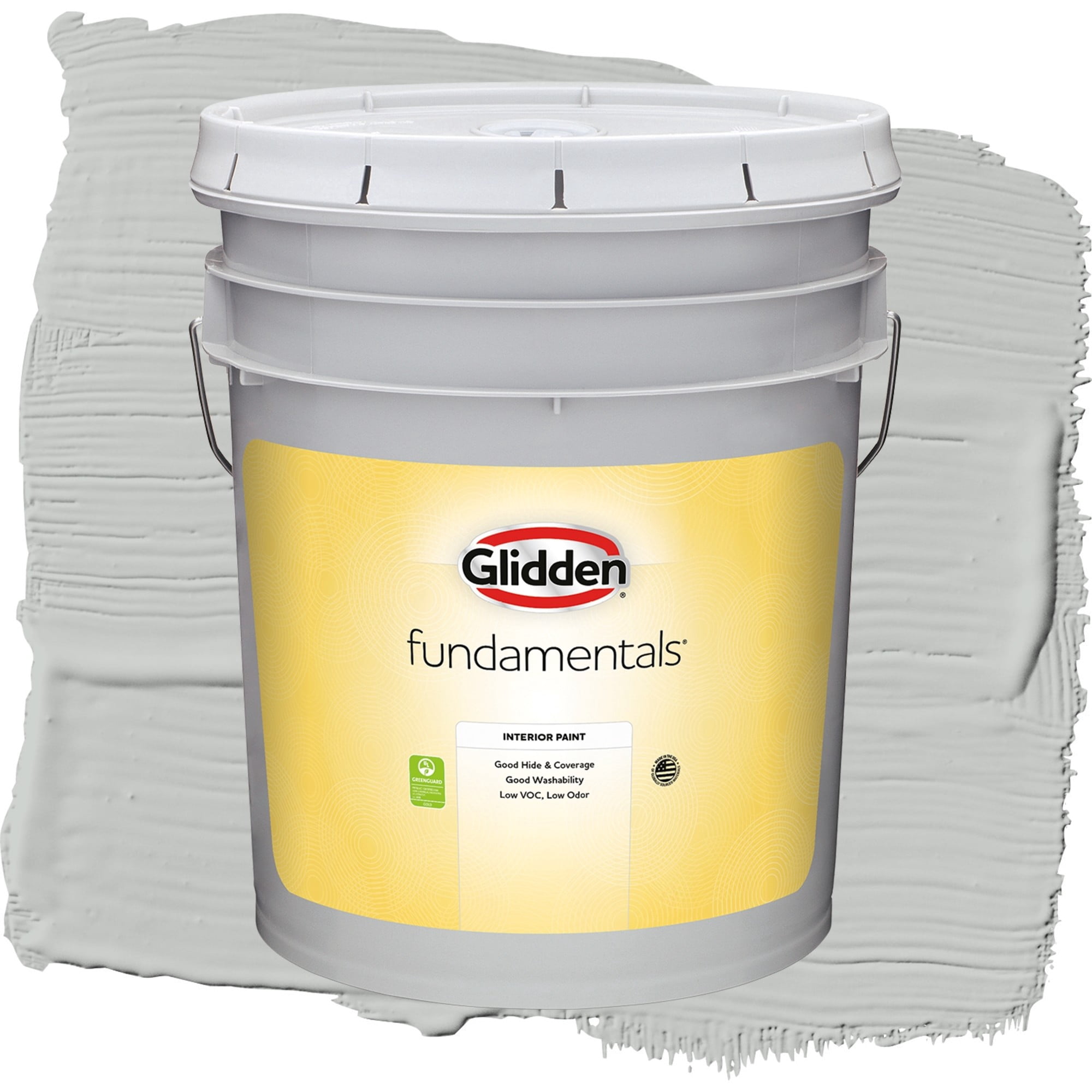 Glidden Fundamentals Solitary State / Gray, Eggshell Interior Paint, 5 Gallon