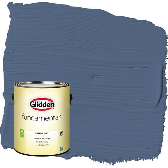Glidden Fundamentals Stained Glass / Blue Semi-Gloss Interior Paint, 1 Gallon