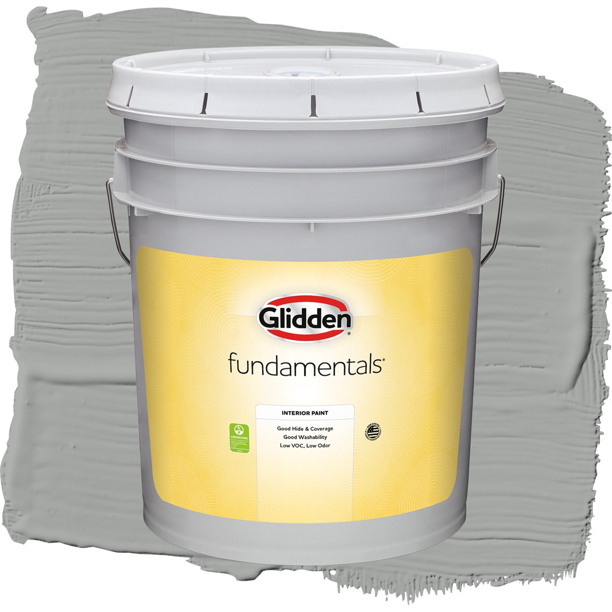 Glidden Fundamentals Stepping Stone / Gray, Semi-Gloss Interior Paint, 5 Gallon