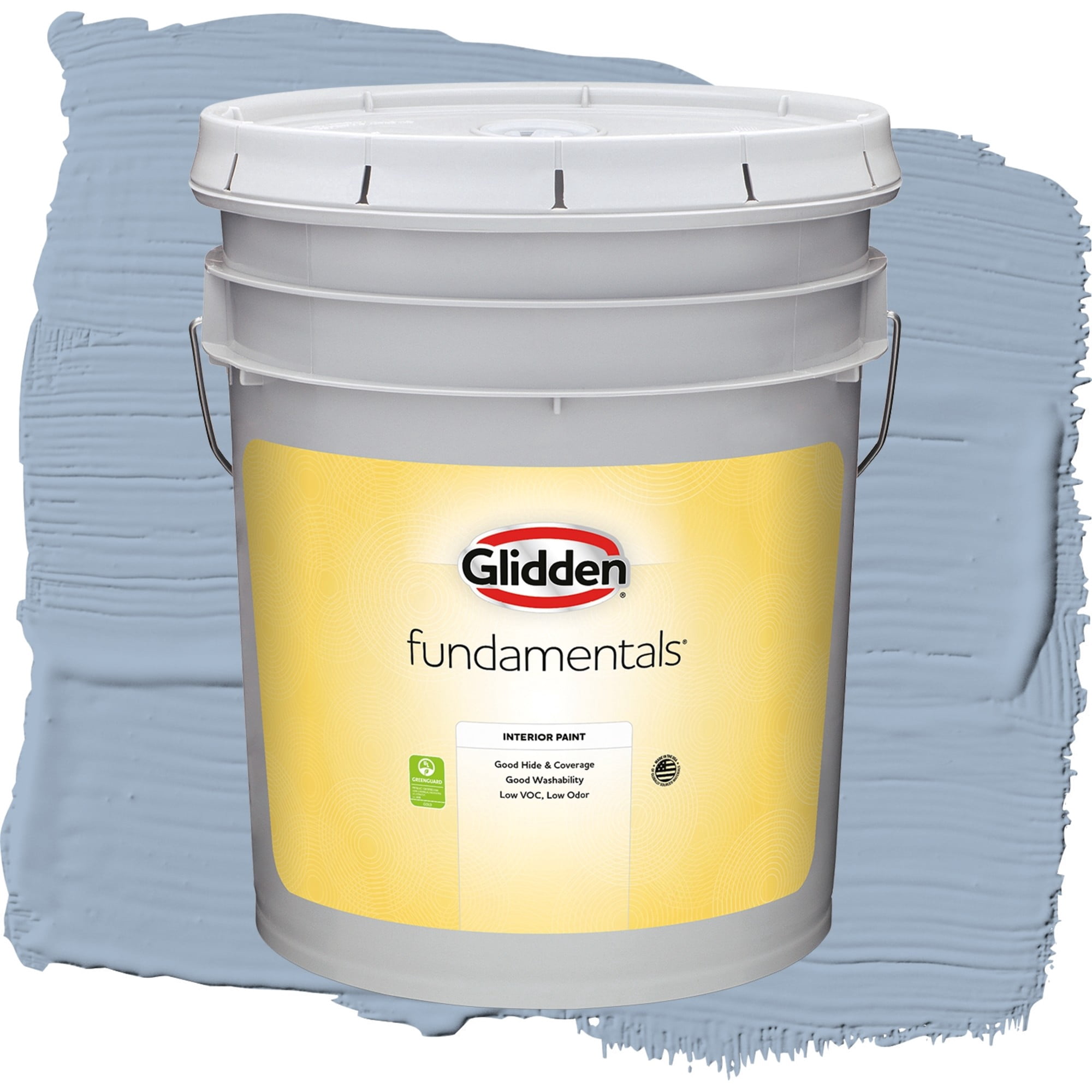 Glidden Fundamentals Sterling Silver / Blue, Semi-Gloss Interior Paint, 5 Gallon