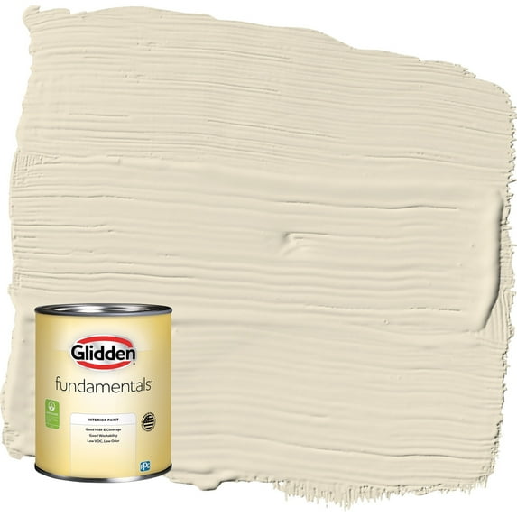 Glidden Fundamentals Sugar Cookie / Off-White Flat Interior Paint, 1 Quart