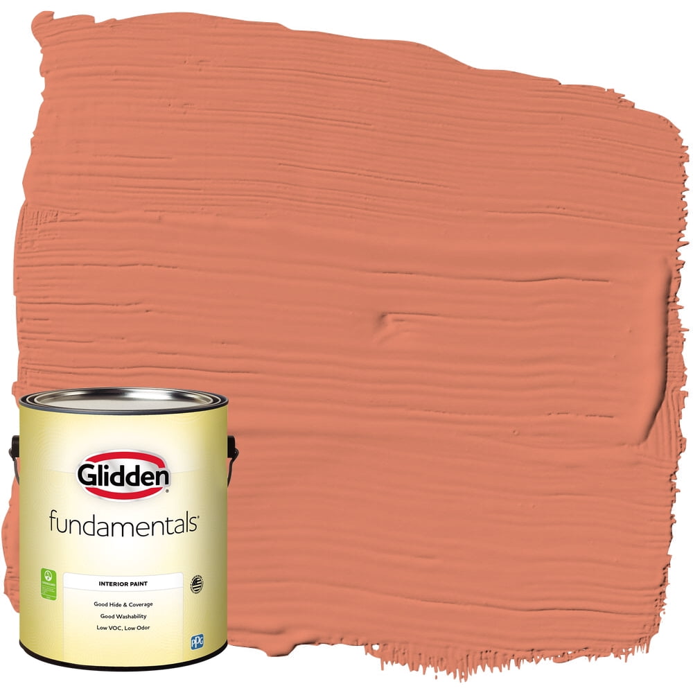 Glidden Fundamentals Interior Paint Summer Sunset / Orange, Semi-Gloss, 1 Gallon