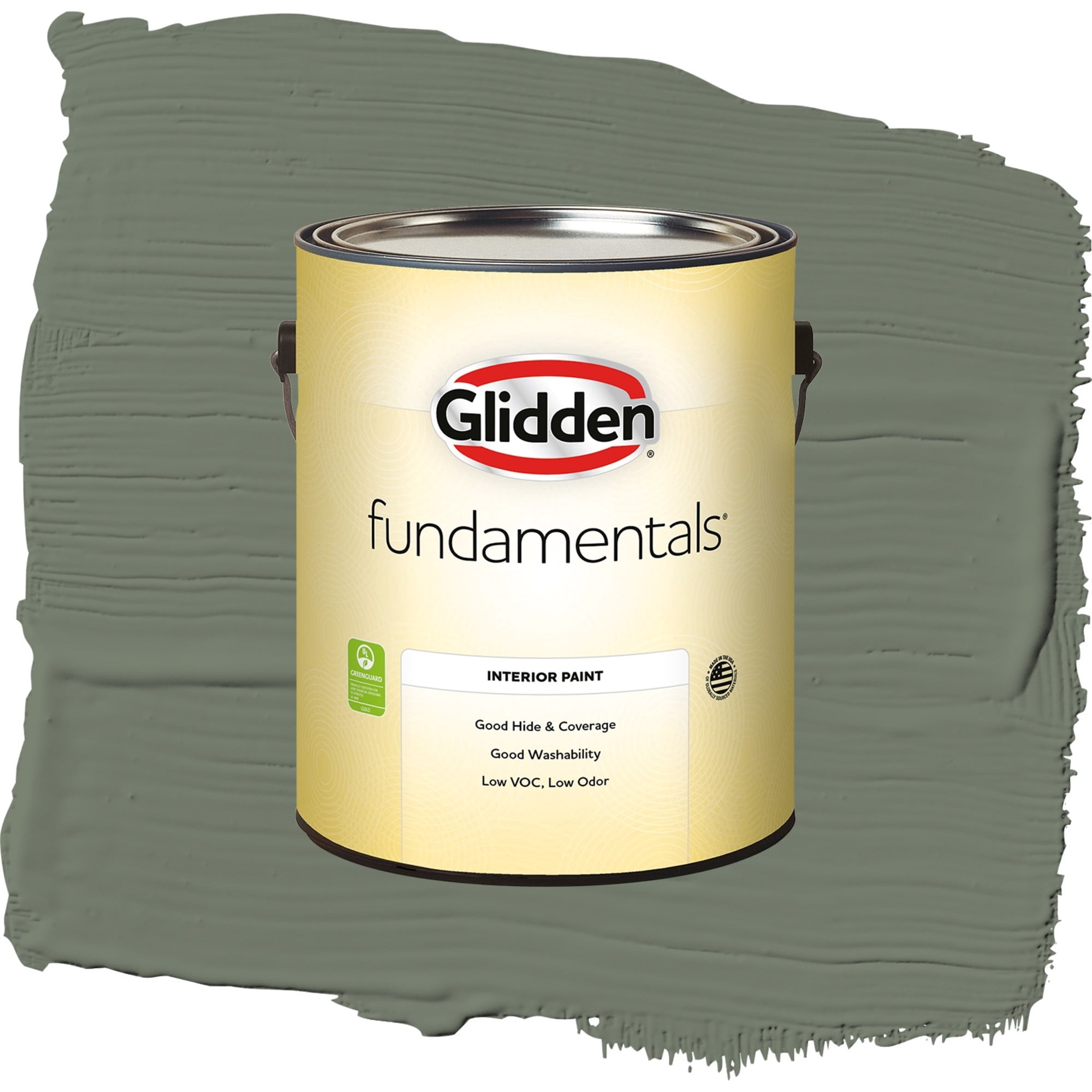 Glidden Fundamentals Thyme Green Flat Interior Paint and Primer, 1 Gallon
