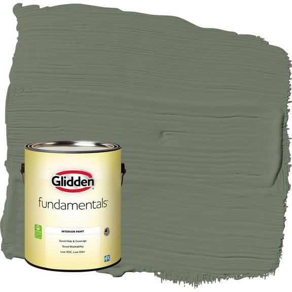 Glidden Fundamentals Thyme Green / Green Flat Interior Paint, 1 Gallon