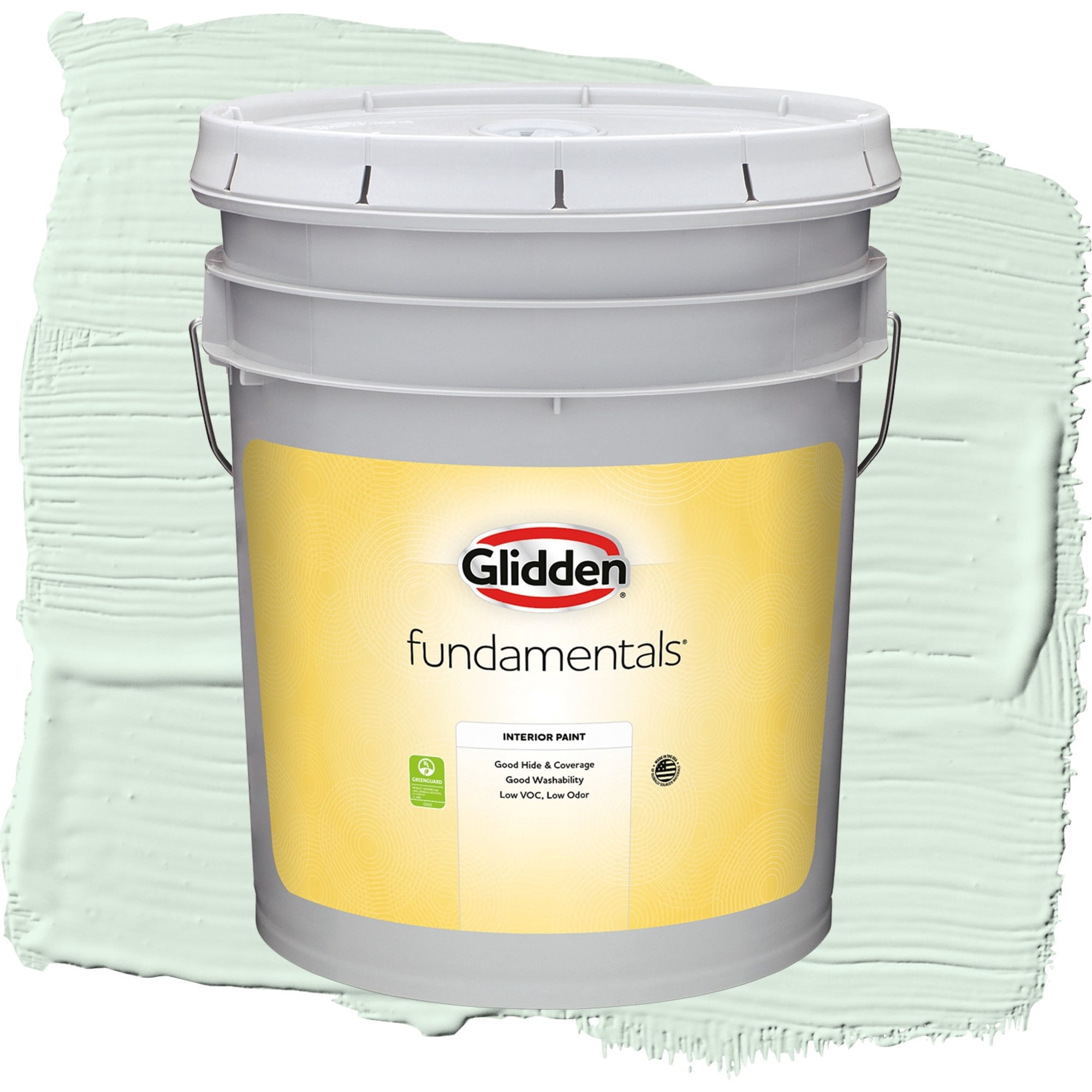 Glidden Fundamentals Tint of Green / Green, Semi-Gloss Interior Paint, 5 Gallon