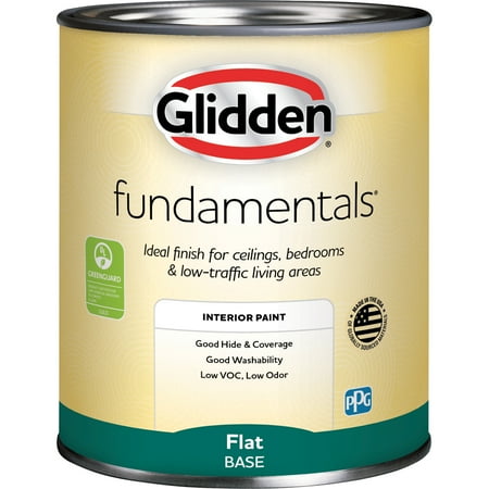 Glidden Fundamentals Tintable Base Flat Interior Paint, 1 Quart