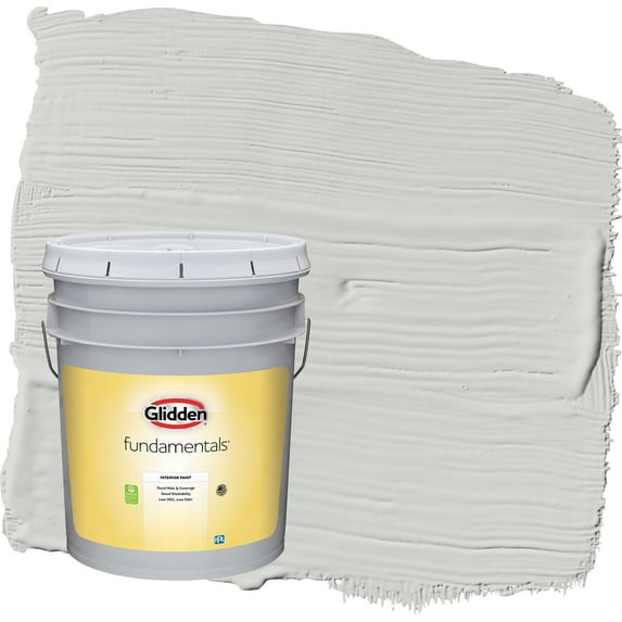 Glidden Fundamentals Tornado / Gray Flat Interior Paint, 5 Gallon