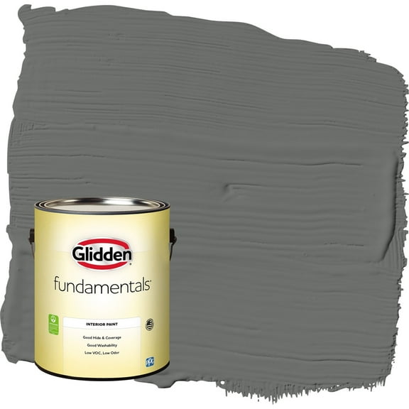 Glidden Fundamentals Up in Smoke / Gray Flat Interior Paint, 1 Gallon
