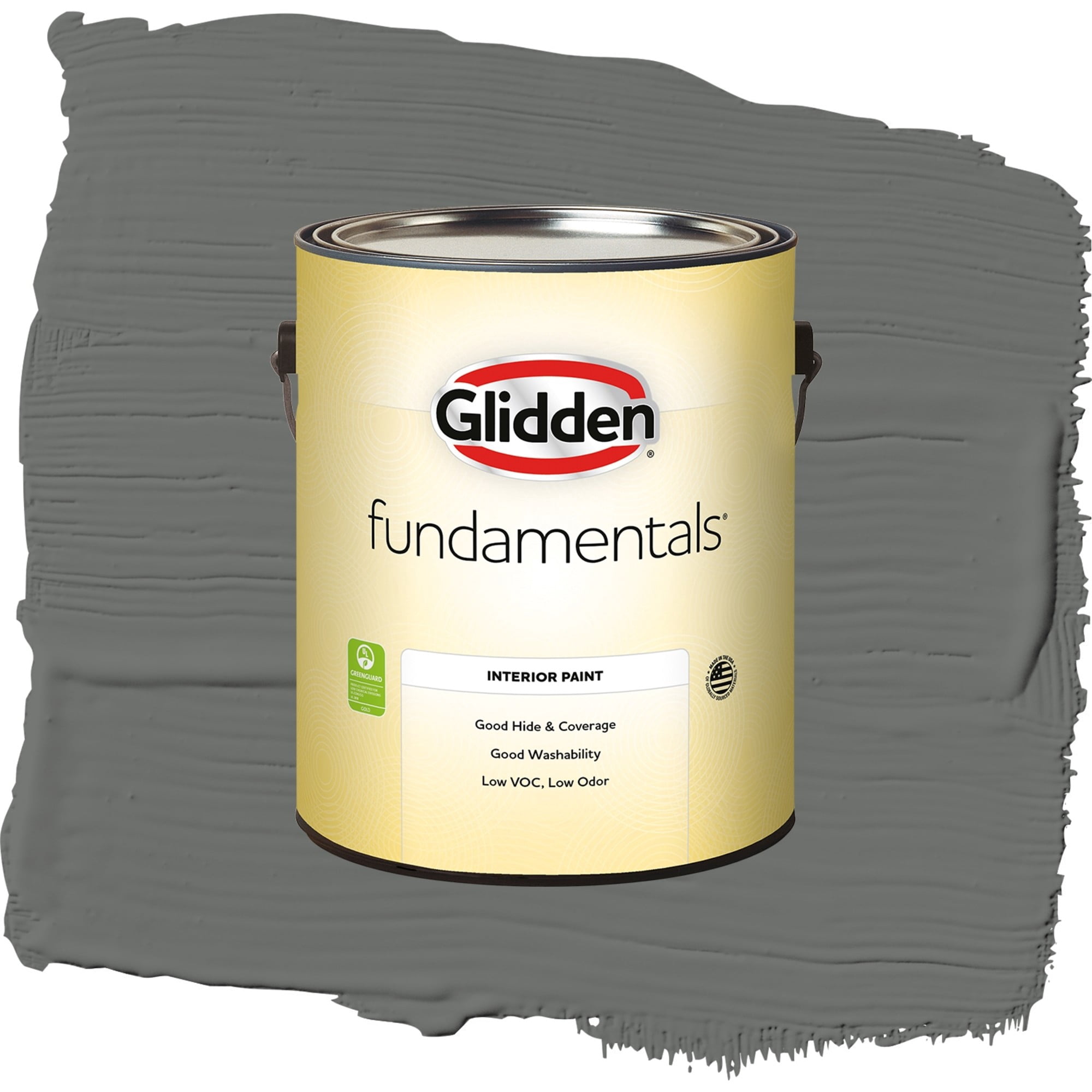 Glidden Fundamentals Up in Smoke / Gray, Semi-Gloss Interior Paint, 1 Gallon