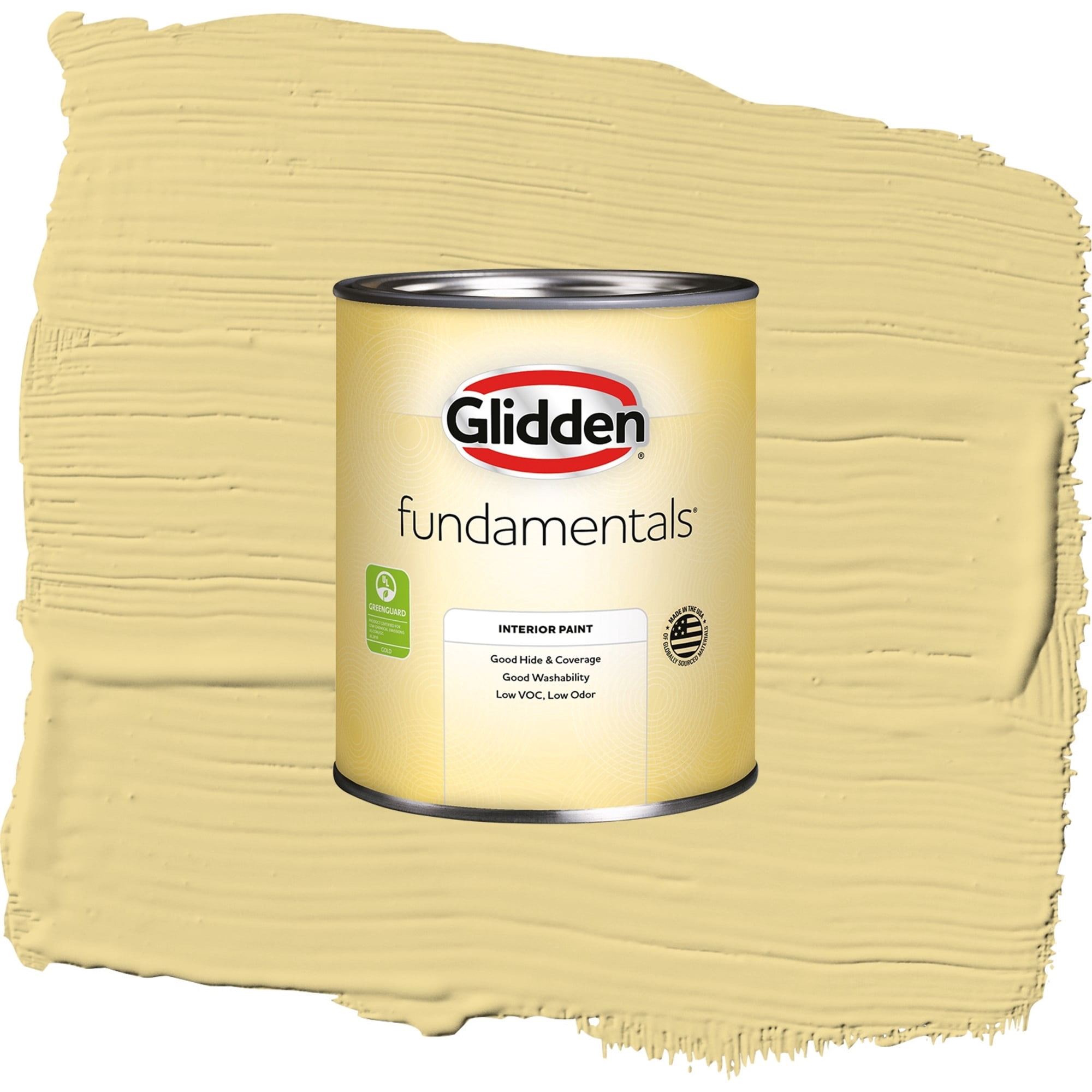 Glidden Fundamentals Wayward Wind / Yellow, Eggshell Interior Paint, 1 Quart