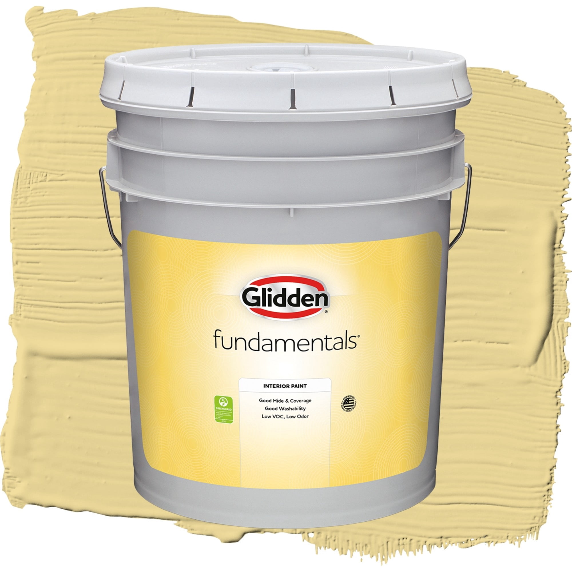 Glidden Fundamentals Wayward Wind / Yellow, Flat Interior Paint, 5 Gallon