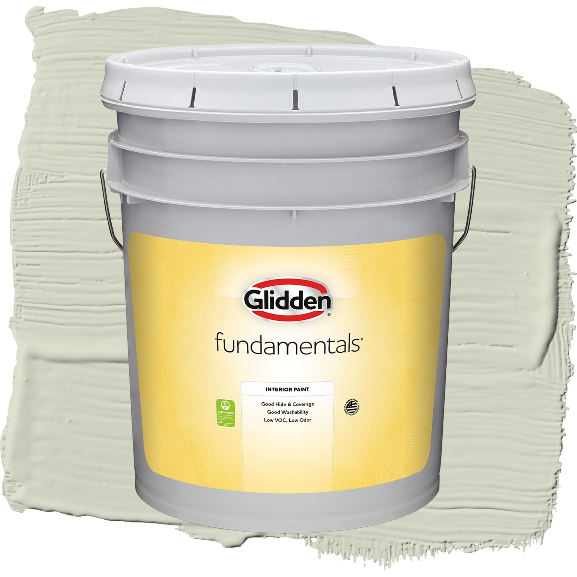 Glidden Fundamentals White Sage Semi Gloss Interior Paint and Primer, 5 Gallons