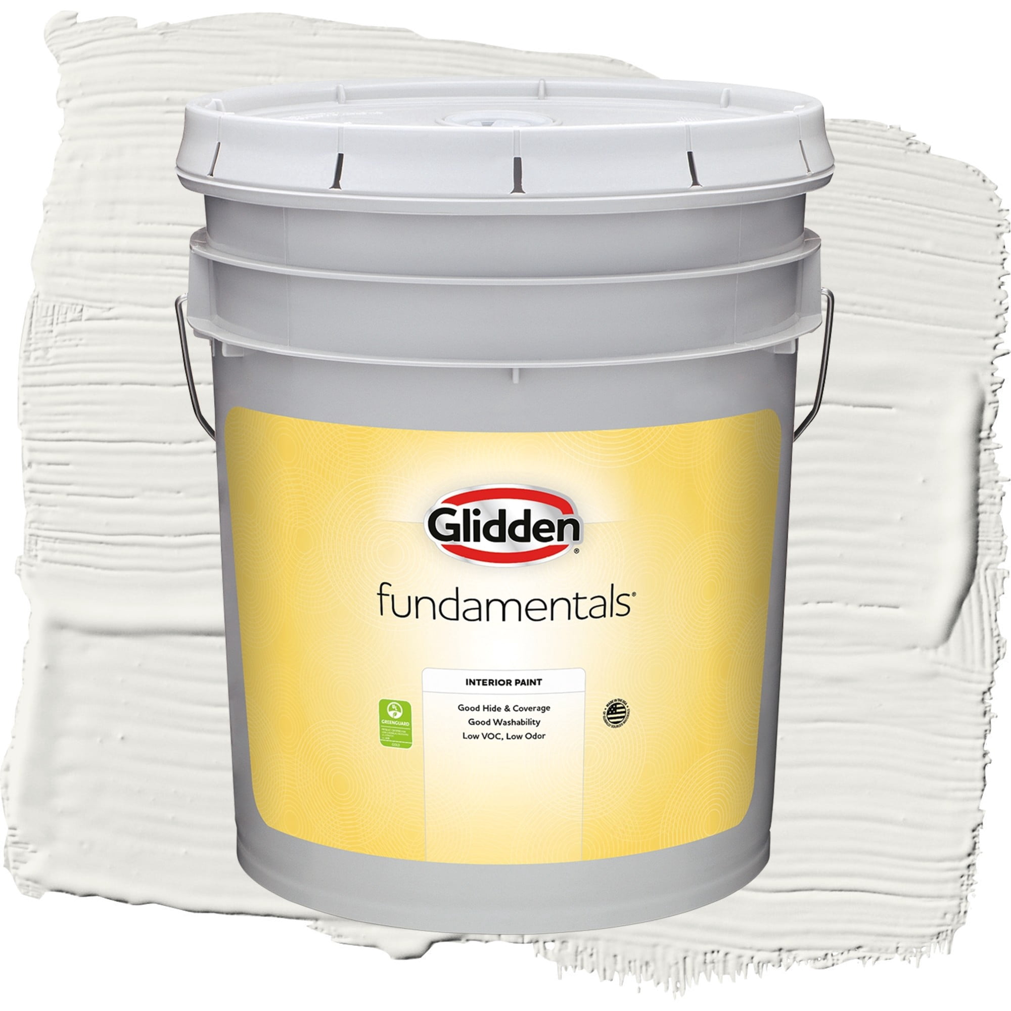Glidden Fundamentals Willow Springs / White Semi-Gloss Interior Paint, 5 Gallon