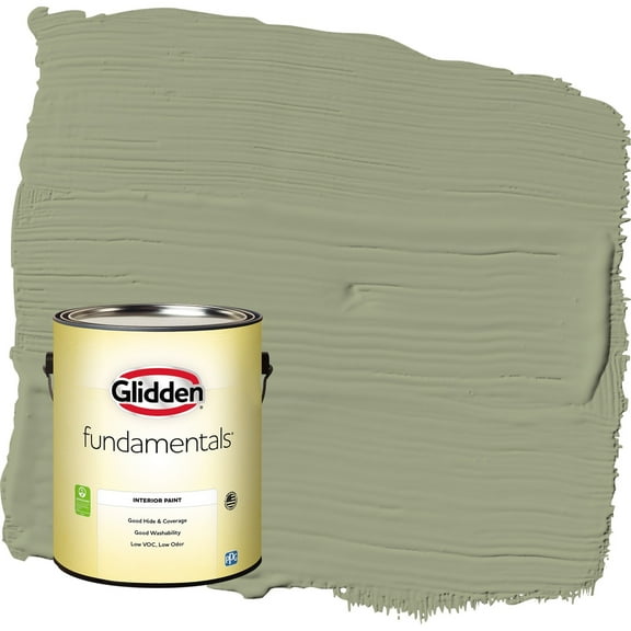 Glidden Fundamentals Zebra Grass / Green Eggshell Interior Paint, 1 Gallon