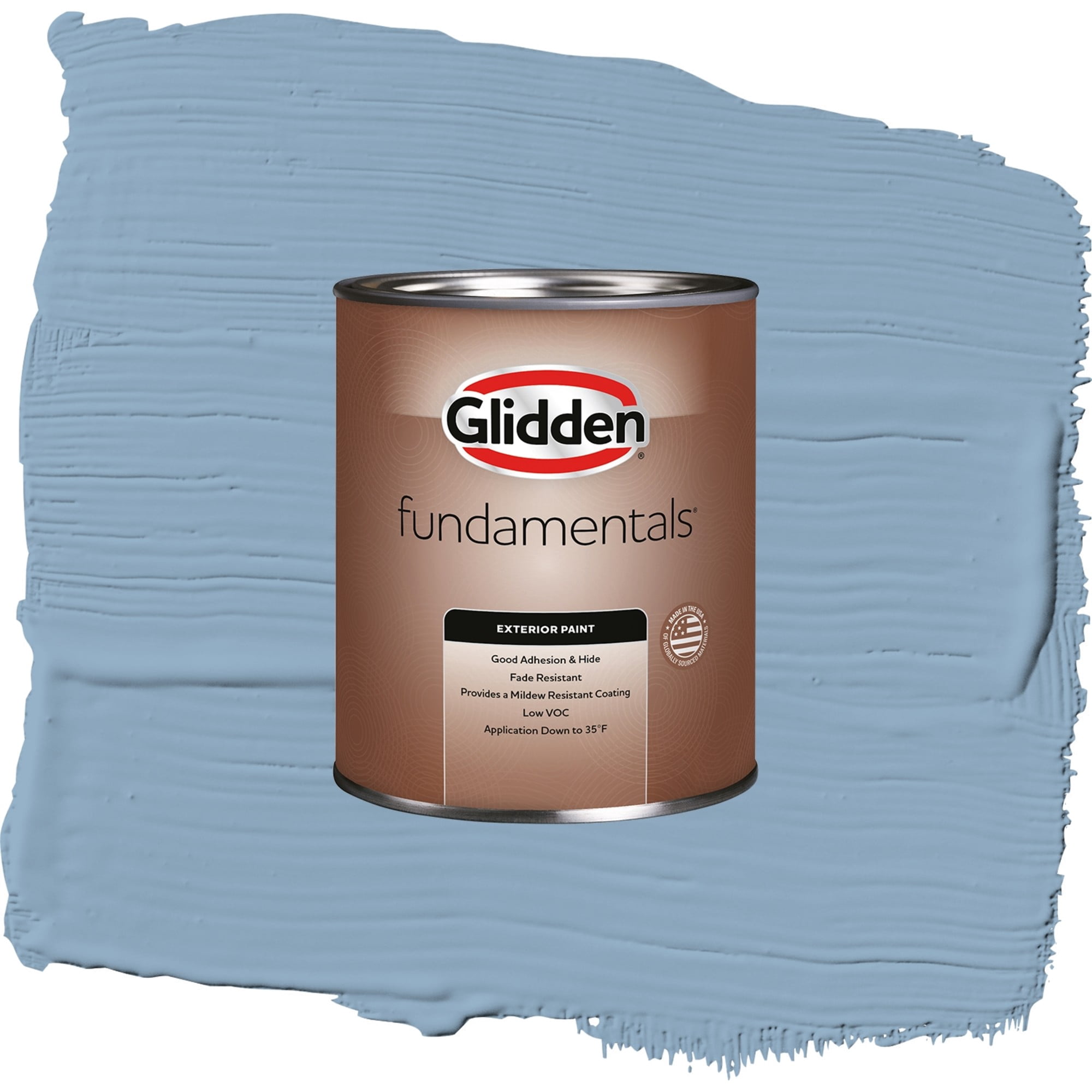 Glidden Fundamentals Kaleidoscope / Blue, Satin Exterior Paint, 1 Quart