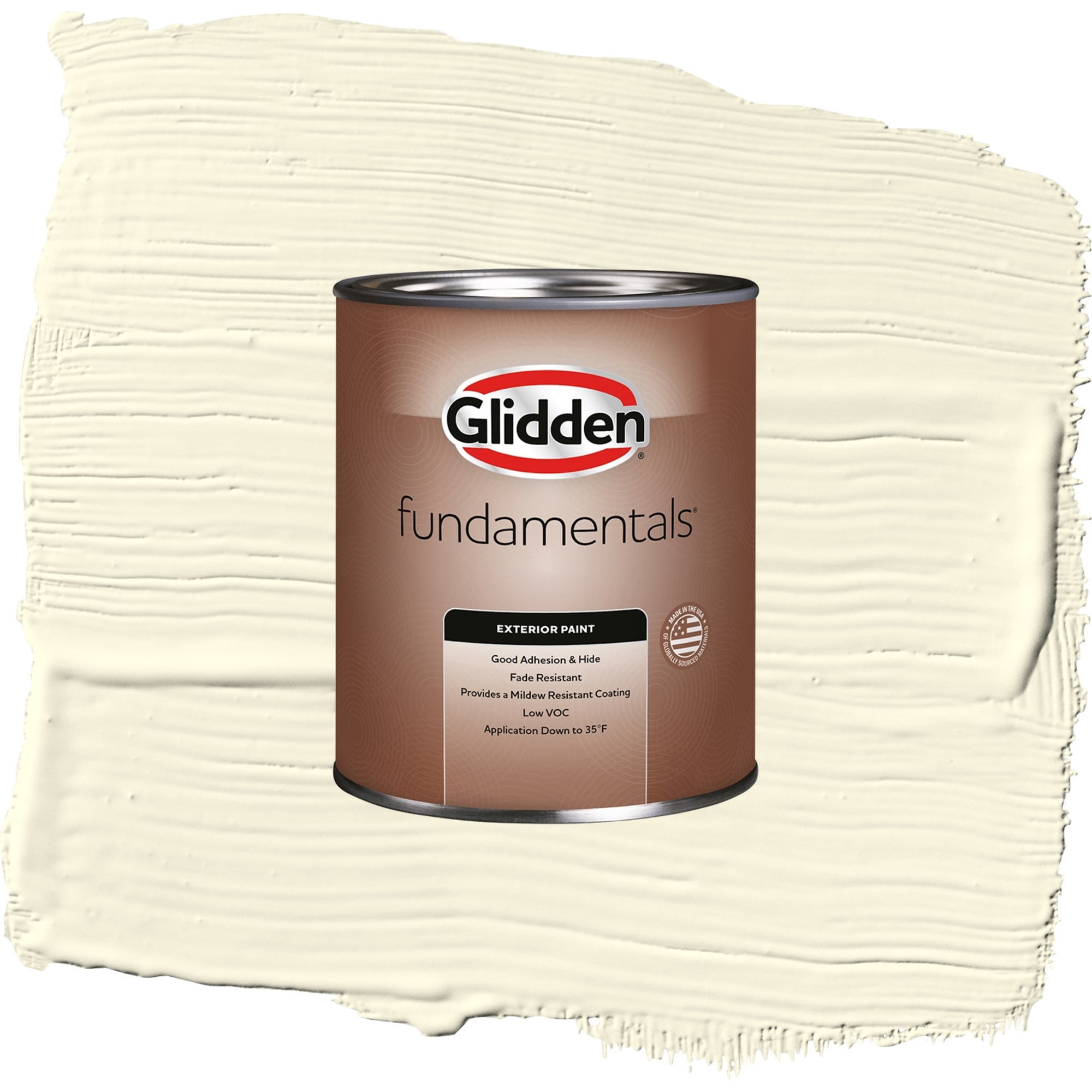 Glidden Fundamentals Lotus Flower / Yellow, Satin Exterior Paint, 1 Quart