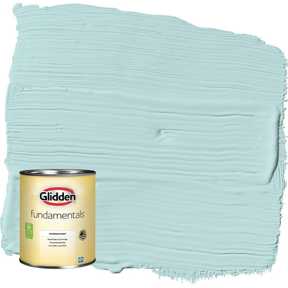 Glidden Fundamentals Misty Aqua / Blue Flat Interior Paint, 1 Quart