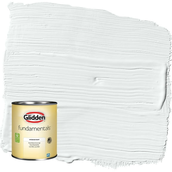 Glidden Fundamentals Moonlit Snow / Gray Flat Interior Paint, 1 Quart