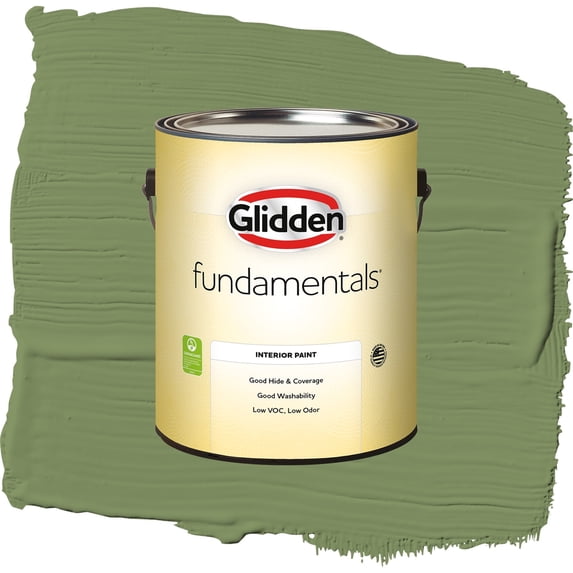 Glidden Fundamentals Moss Point Green / Green, Flat Interior Paint, 1 Gallon