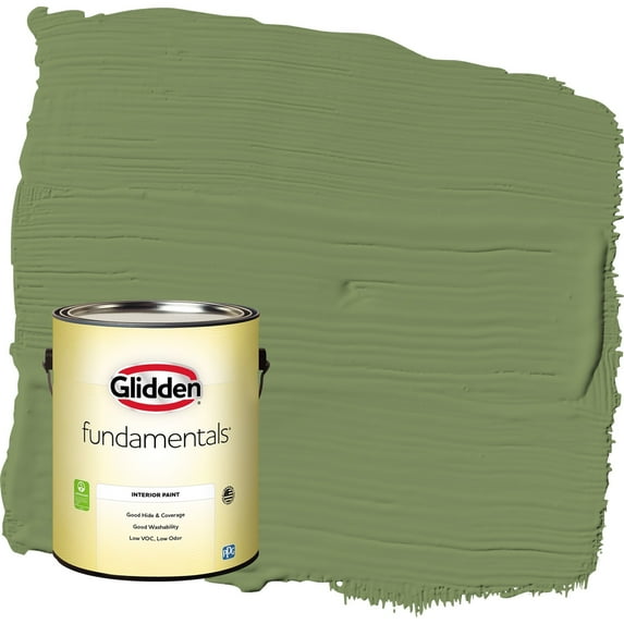 Glidden Fundamentals Moss Point Green / Green Flat Interior Paint, 1 Gallon