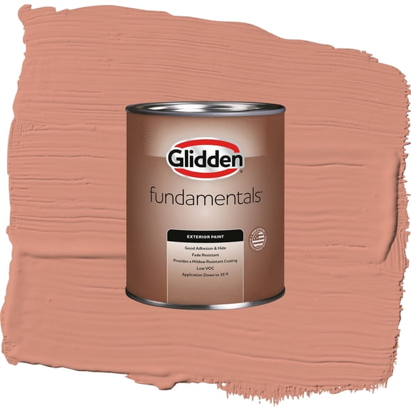 Glidden Fundamentals Orange Essential / Orange, Flat Exterior Paint, 1 Quart