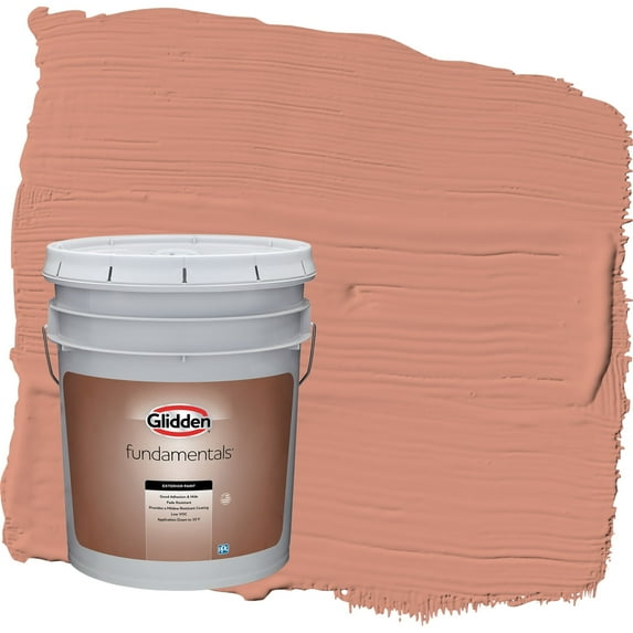 Glidden Fundamentals Orange Essential / Orange Satin Exterior Paint, 5 Gallon