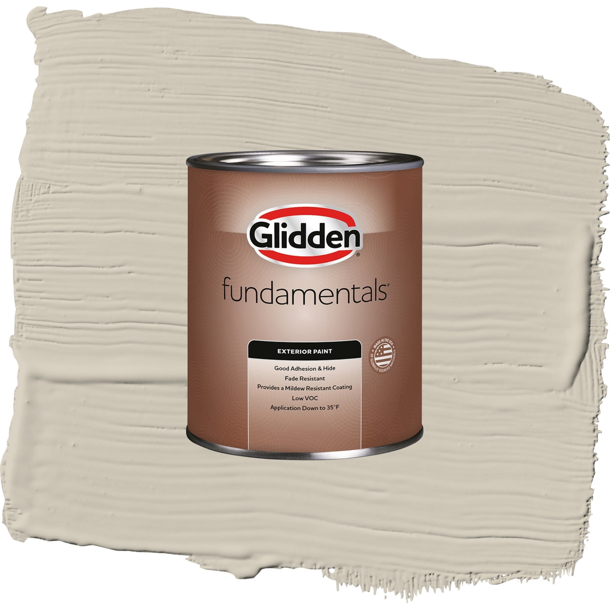 Glidden Fundamentals Ostrich Feather / Beige, Satin Exterior Paint, 1 Quart