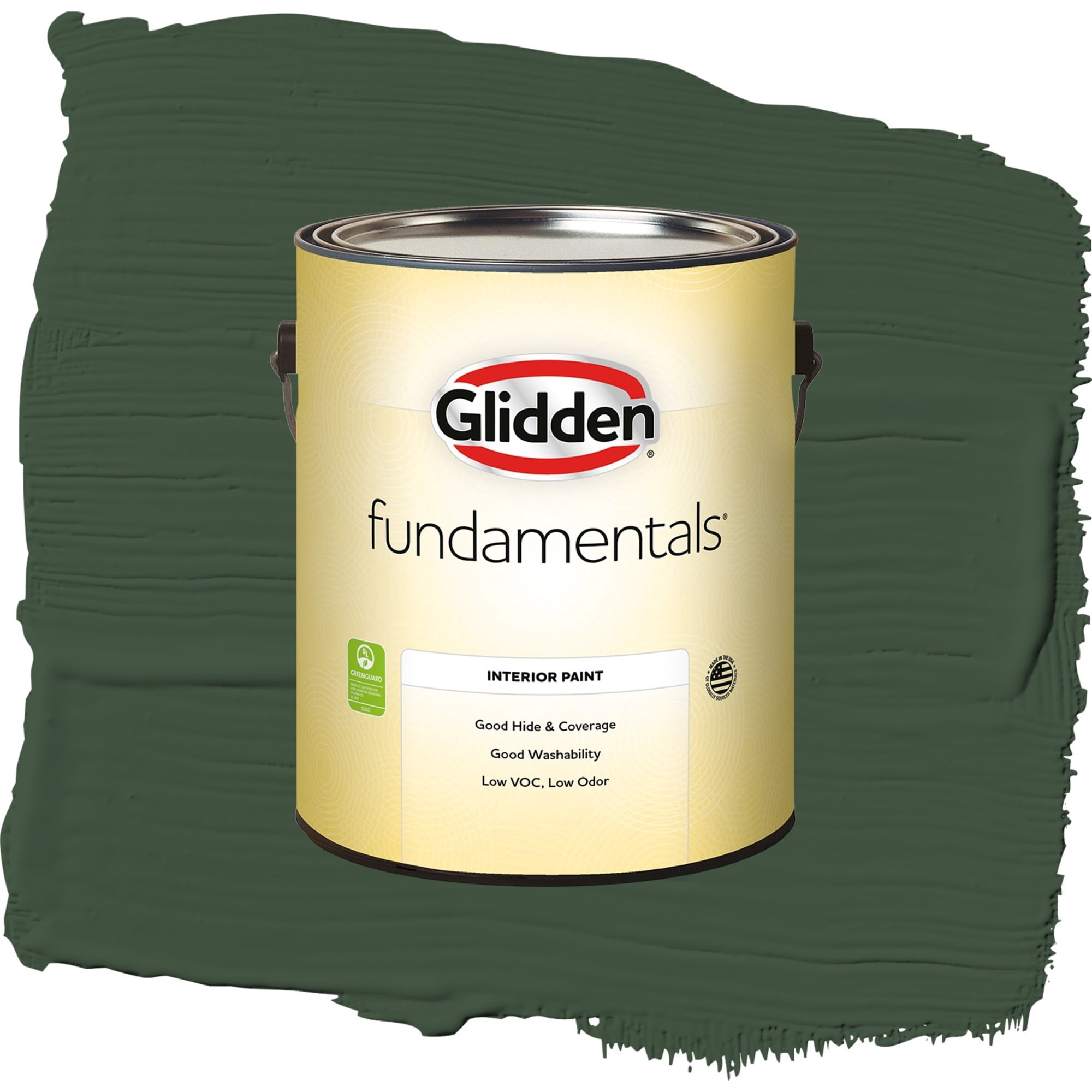 Glidden Fundamentals Pine Forest / Green, Flat Interior Paint, 1 Gallon