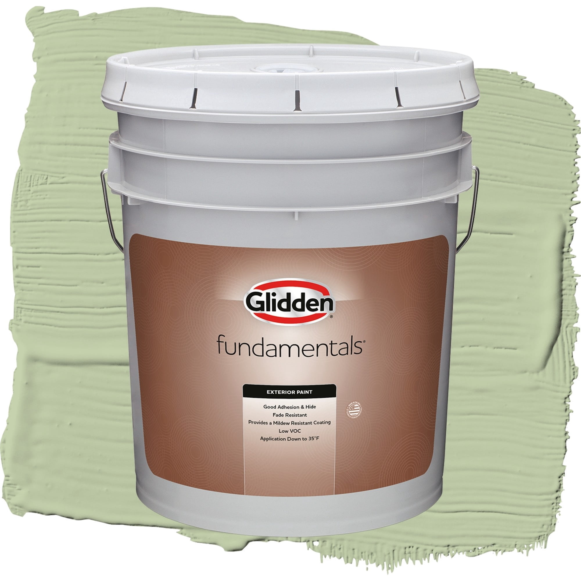 Glidden Fundamentals Quaking Grass / Green, Flat Exterior Paint, 5 Gallon
