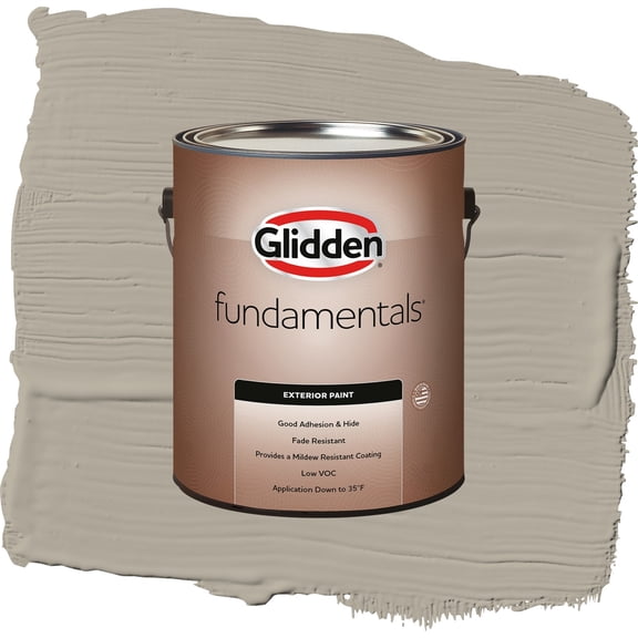 Glidden Fundamentals Sharkskin / Gray, Satin Exterior Paint, 1 Gallon