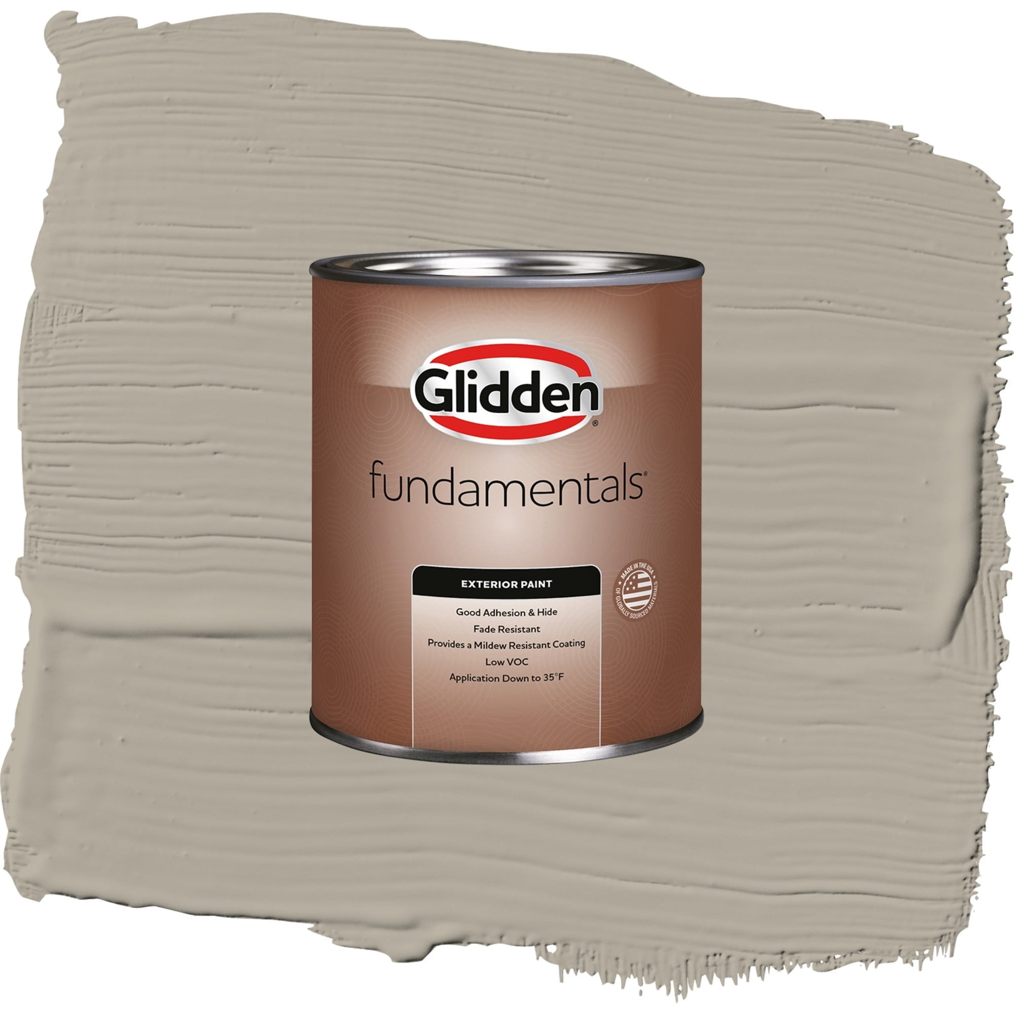 Glidden Fundamentals Sharkskin / Gray, Satin Exterior Paint, 1 Quart