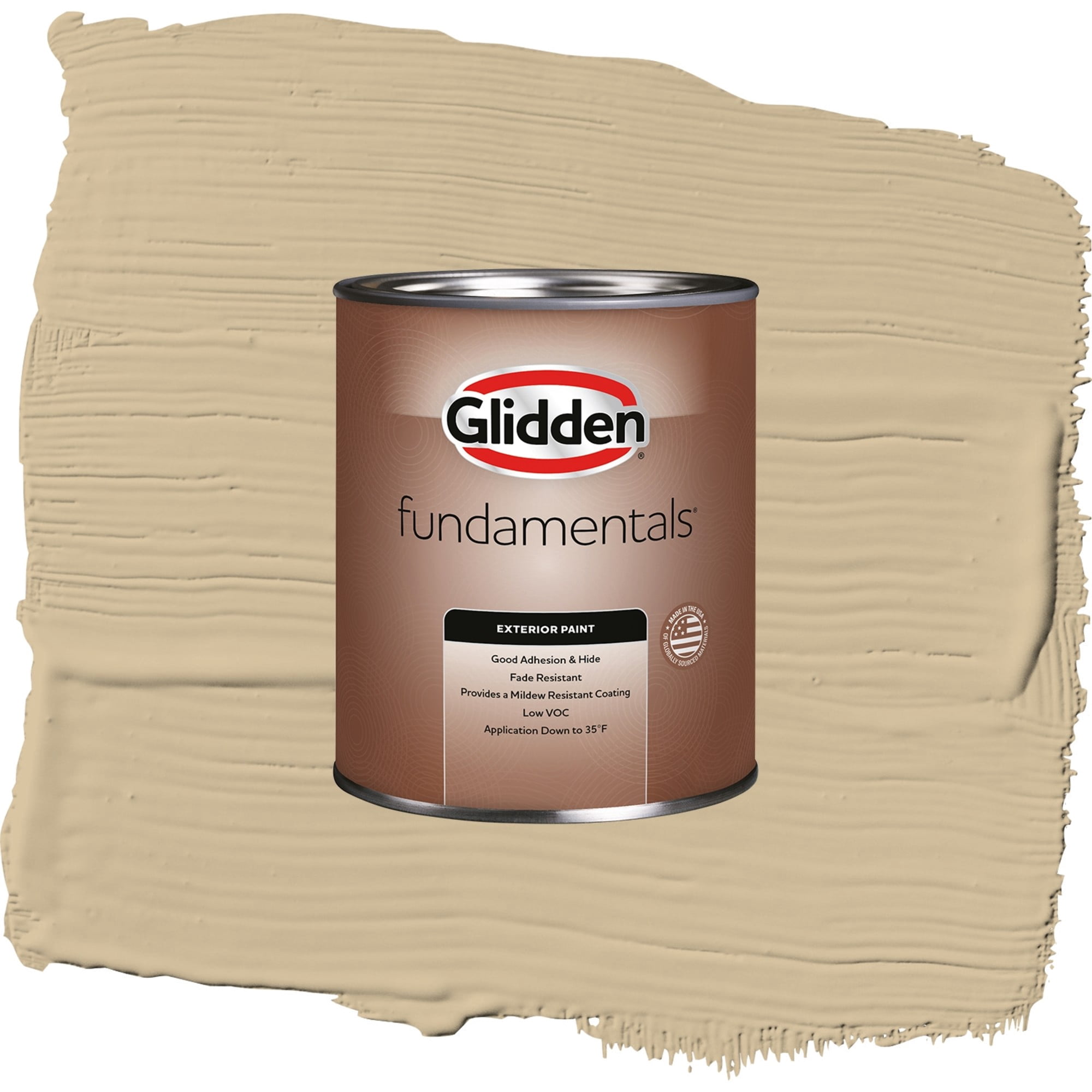 Glidden Fundamentals Spiced Vinegar / Beige, Satin Exterior Paint, 1 Quart