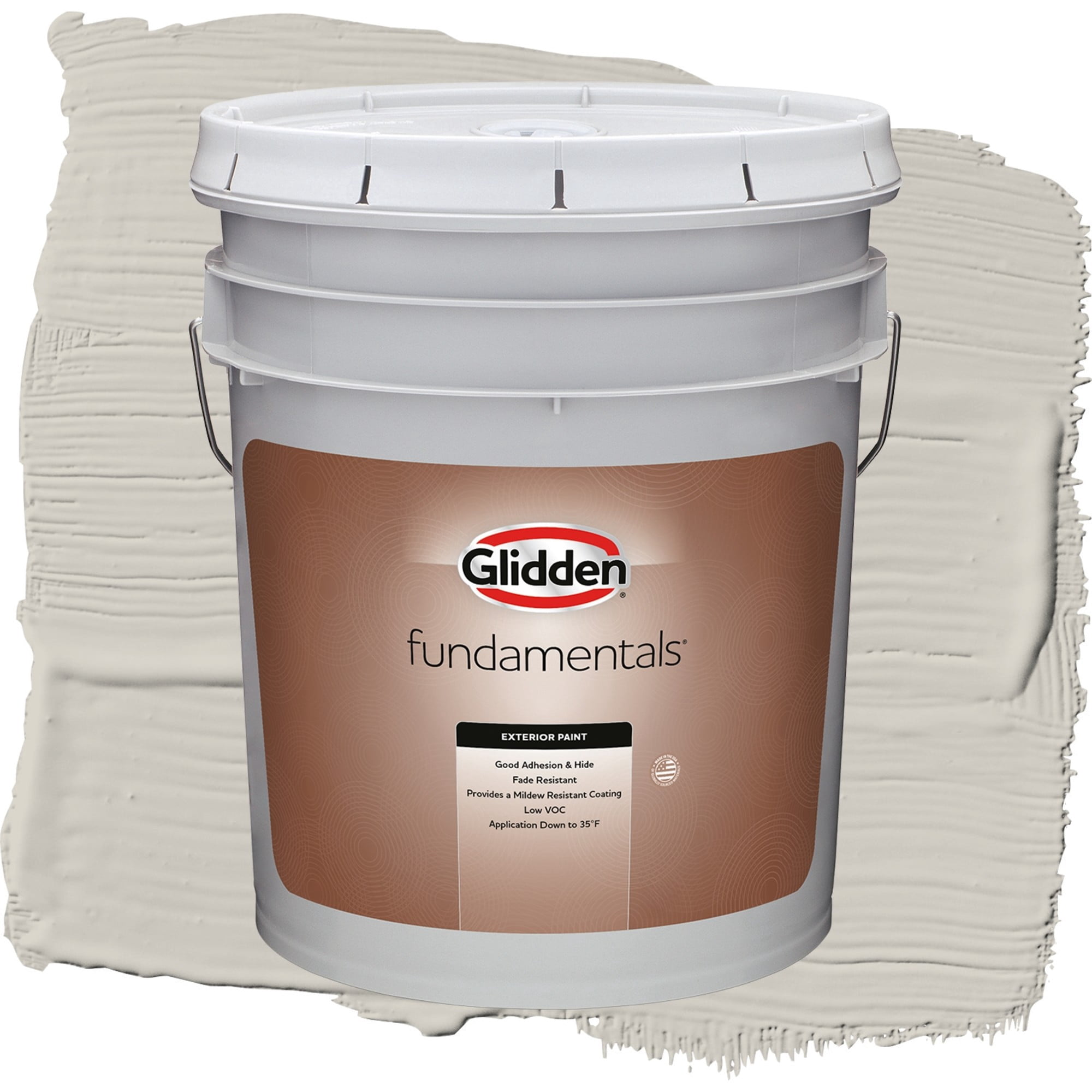 Glidden Fundamentals Swirling Smoke / Beige, Satin Exterior Paint, 5 Gallon