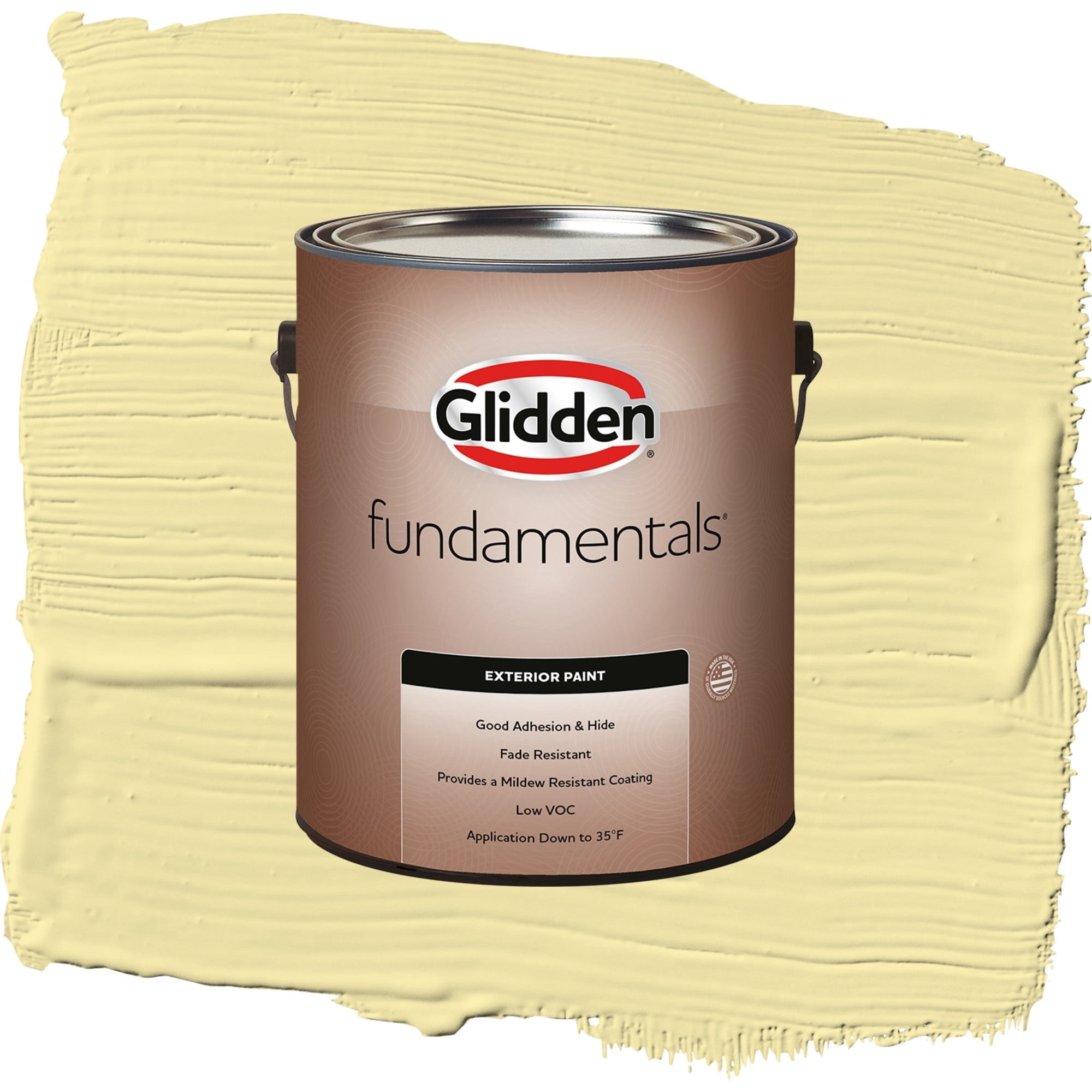 Glidden Fundamentals Turning Oakleaf / Yellow, Satin Exterior Paint, 1 Gallon